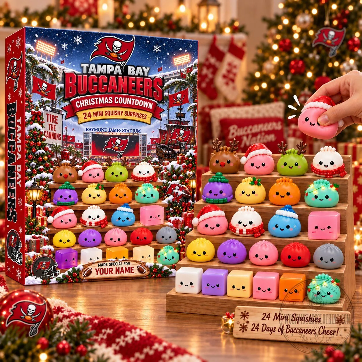 Tampa Bay Buccaneers Christmas Countdown 24 Mini Squishy Surprises Advent Calendar