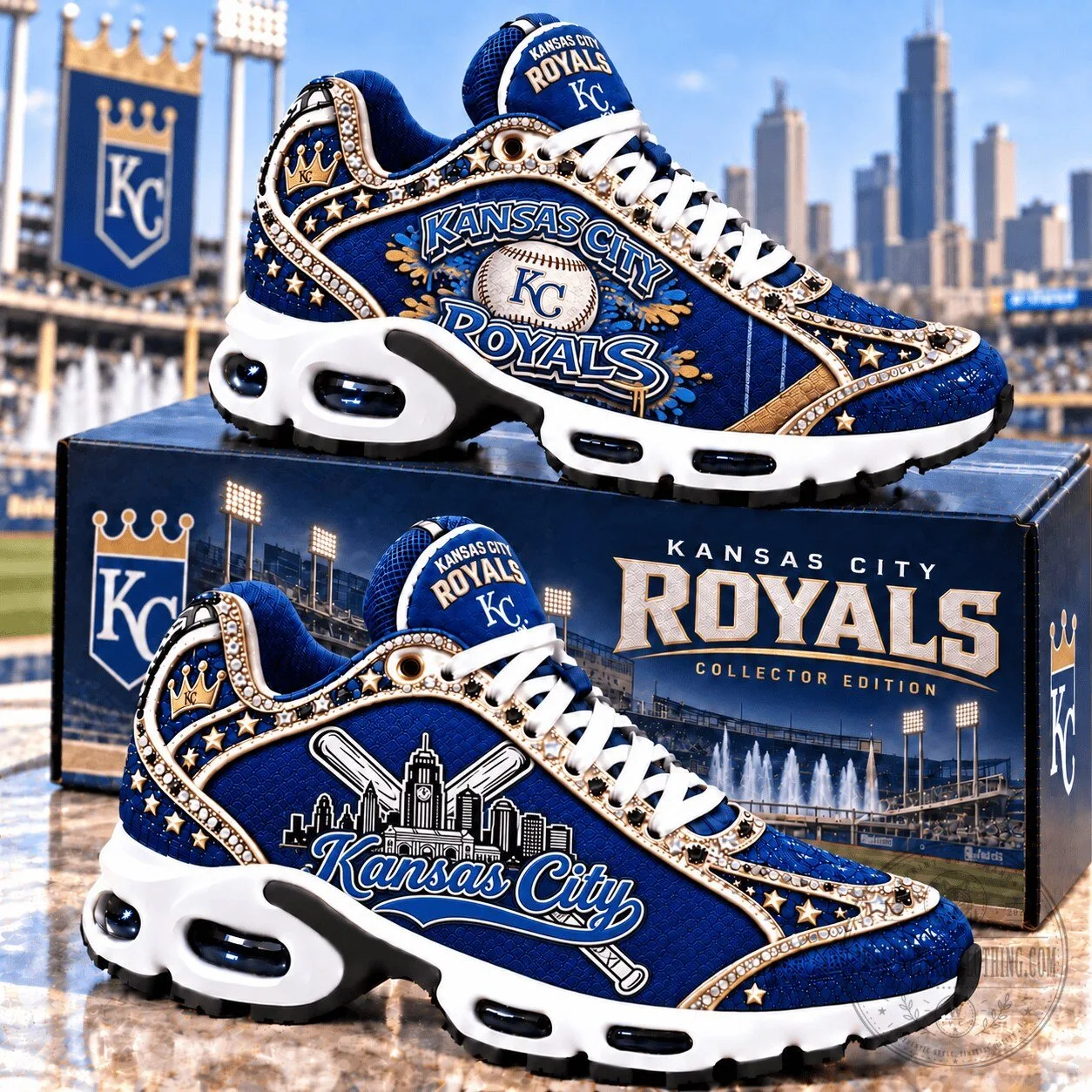 Kansas City Royals Baseball Team Custom Designed Sneakers