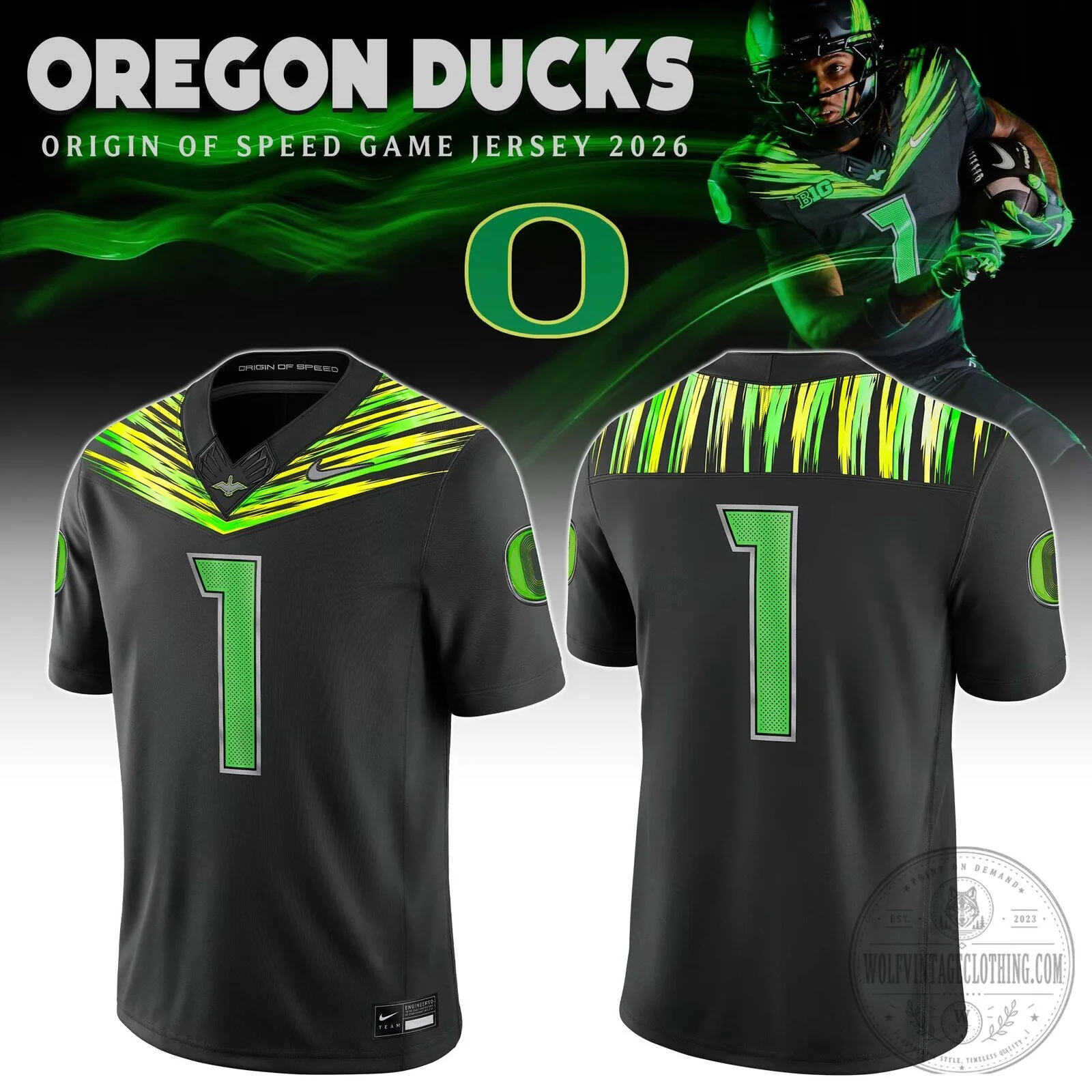 Oregon Ducks Origin of Speed Game Jersey 2026 Number 1 5 Oregon Ducks Origin of Speed Game Jersey 2026 Number 1