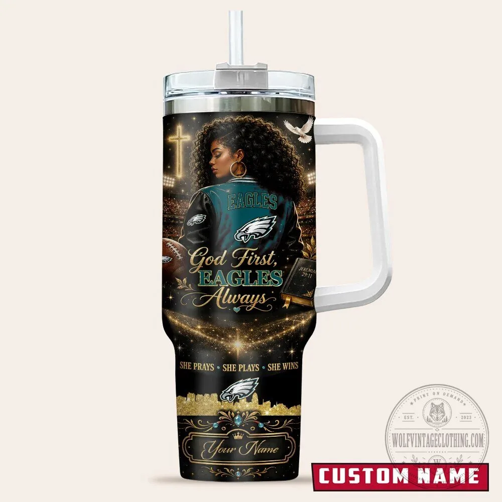 Philadelphia Eagles Football Fan Personalized Tumbler with Handle 2 Philadelphia Eagles Football Fan Personalized Tumbler with Handle