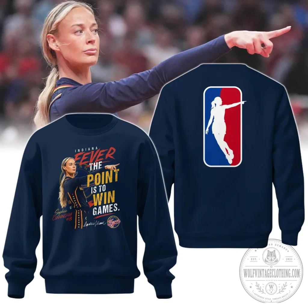 Indiana Fever Sweatshirt - The Point Is To Win Games by Sophie Cunningham Indiana Fever Sweatshirt - The Point Is To Win Games by Sophie Cunningham