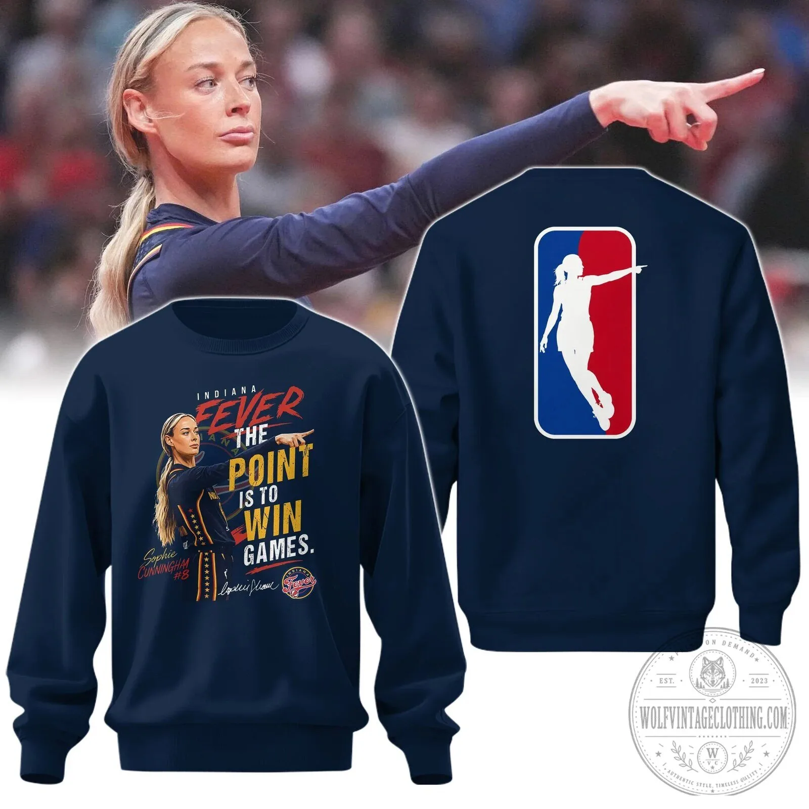 Indiana Fever Sweatshirt - The Point Is To Win Games by Sophie Cunningham 1 Indiana Fever Sweatshirt - The Point Is To Win Games by Sophie Cunningham