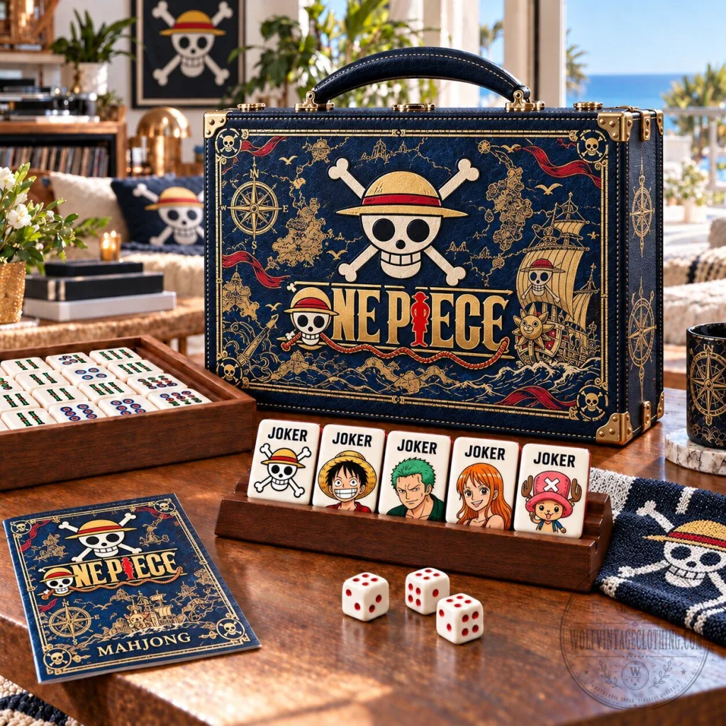 One Piece Mahjong Game Set with Storage Case and Playing Tiles One Piece Mahjong Game Set with Storage Case and Playing Tiles