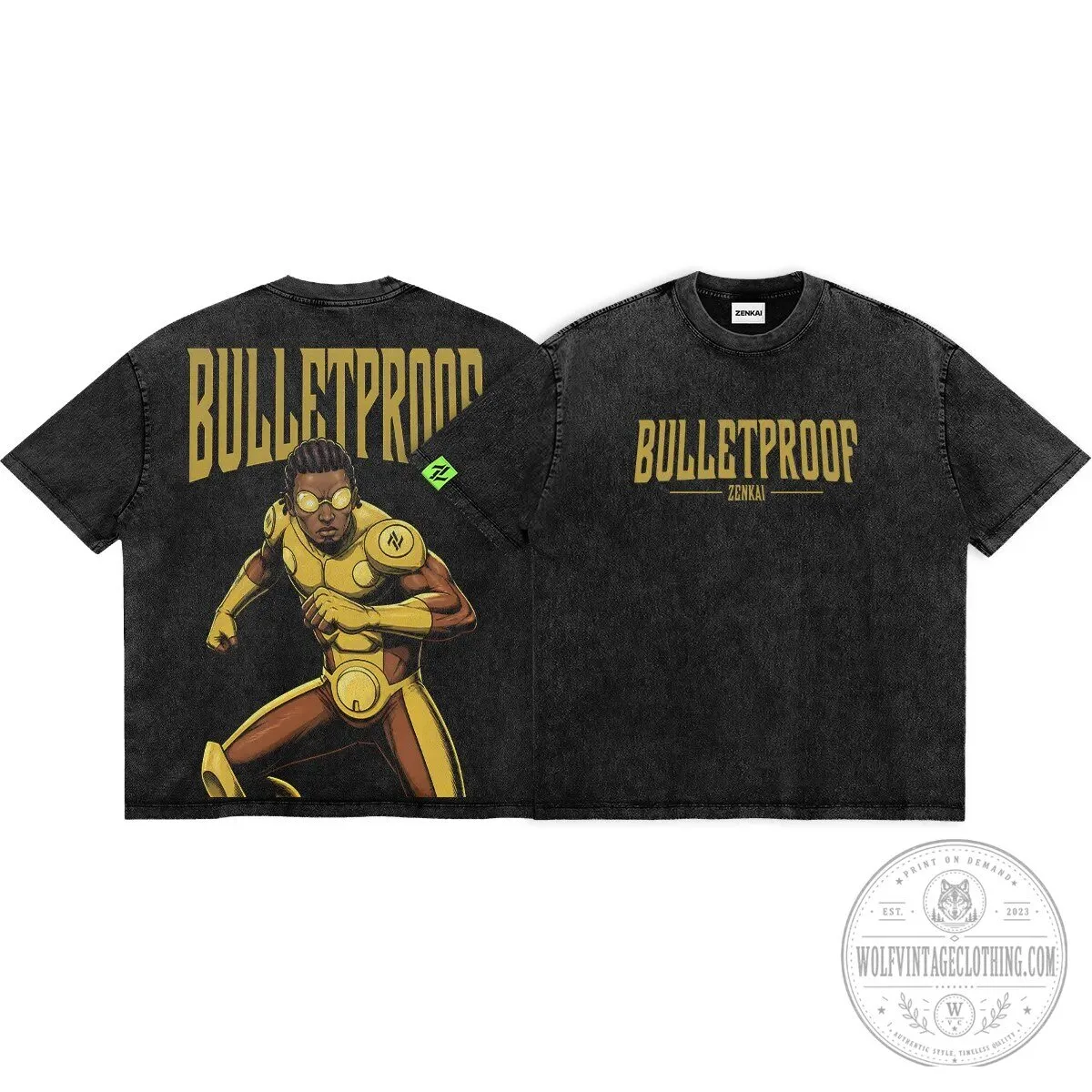 Bulletproof Kinetic Superhero Graphic Washed Black T-Shirt 5 Bulletproof Kinetic Superhero Graphic Washed Black T-Shirt