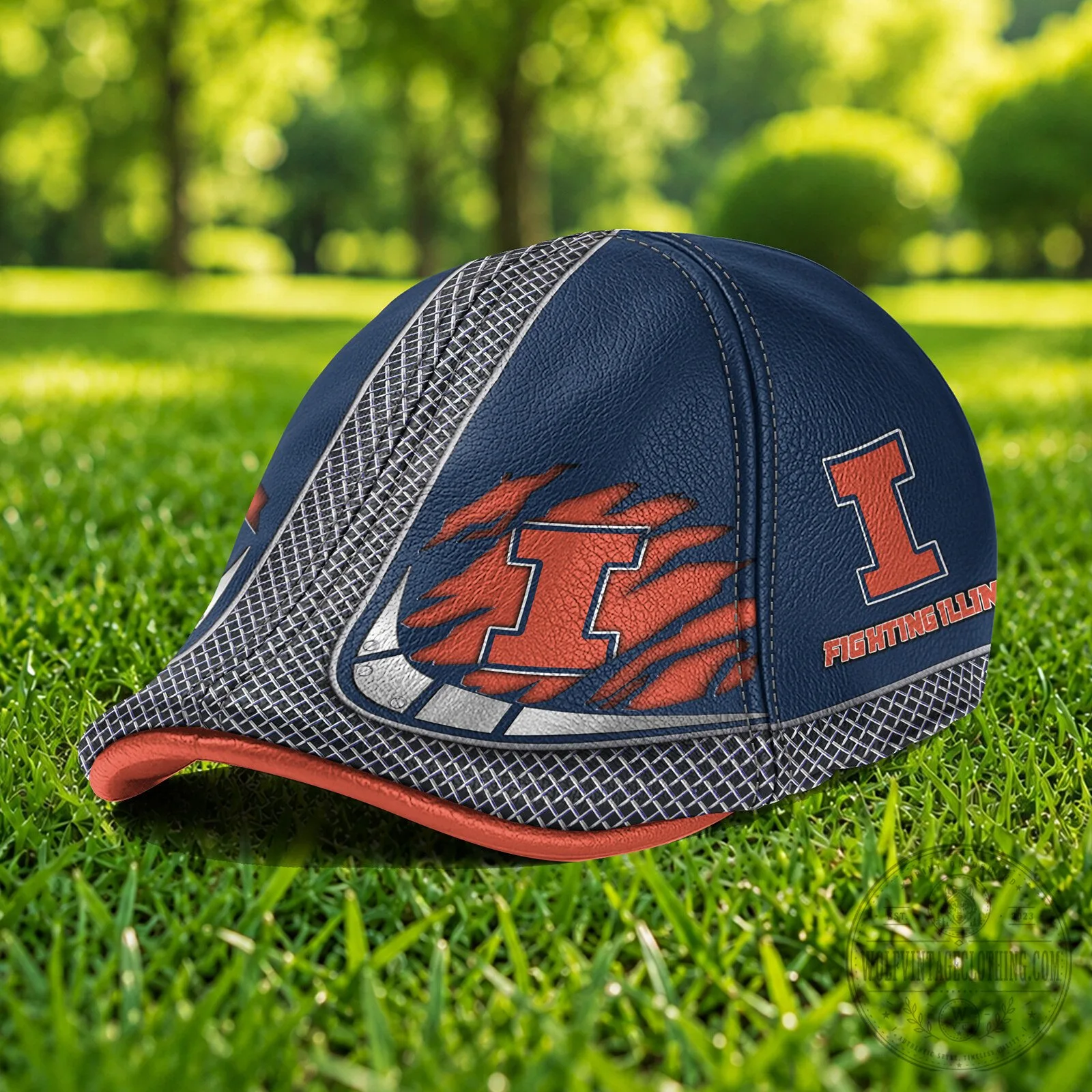 Illinois Fighting Illini NCAA Flat Cap, Golf Ivy Hat 1 Illinois Fighting Illini NCAA Flat Cap, Golf Ivy Hat