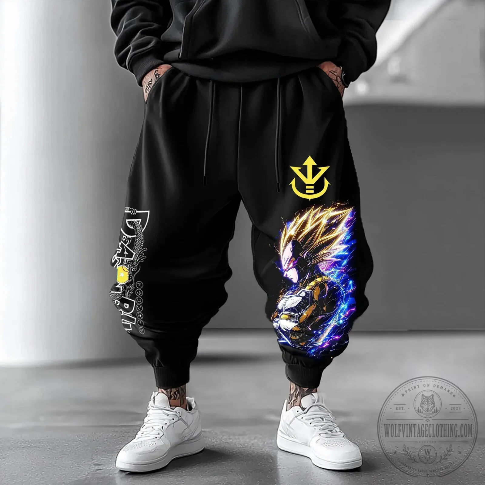Dragon Ball Z Vegeta Super Saiyan Blue Anime Manga Graphic Print Jogger Pants