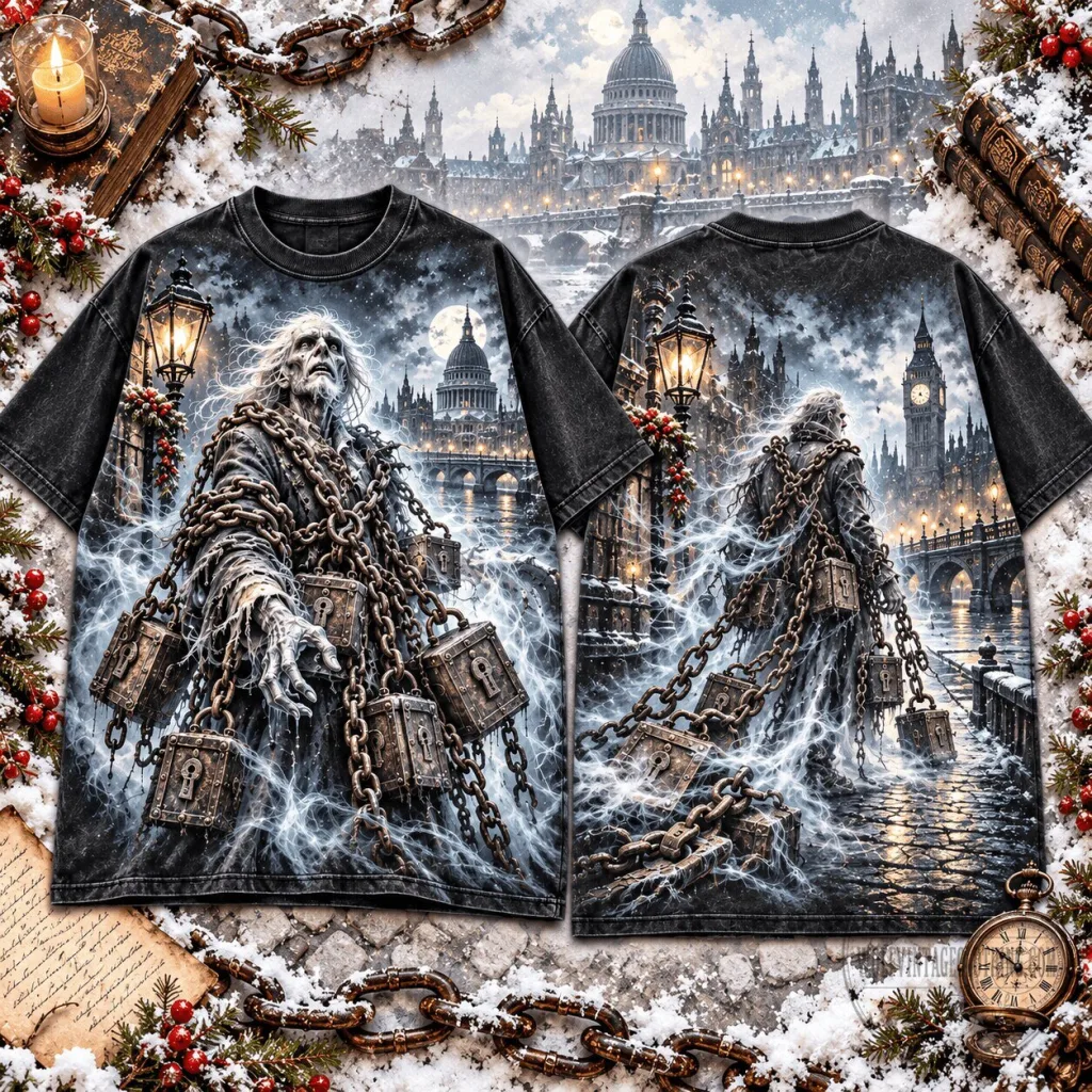 Jacob Marley's Ghost Haunted Christmas Chains A Christmas Carol T-Shirt Jacob Marley's Ghost Haunted Christmas Chains A Christmas Carol T-Shirt