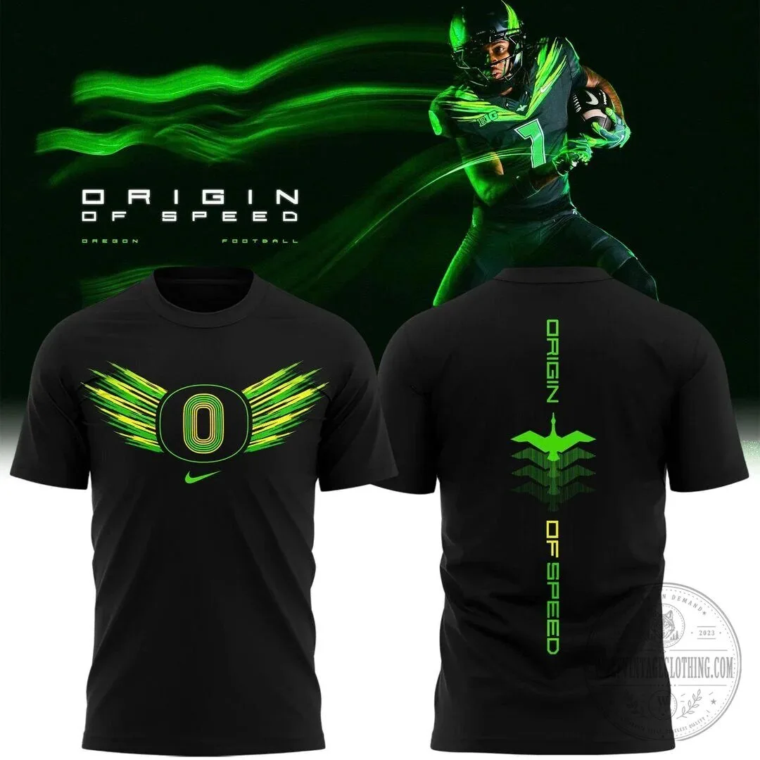 Oregon Ducks Origin of Speed Special Edition Black Short Sleeve T-Shirt