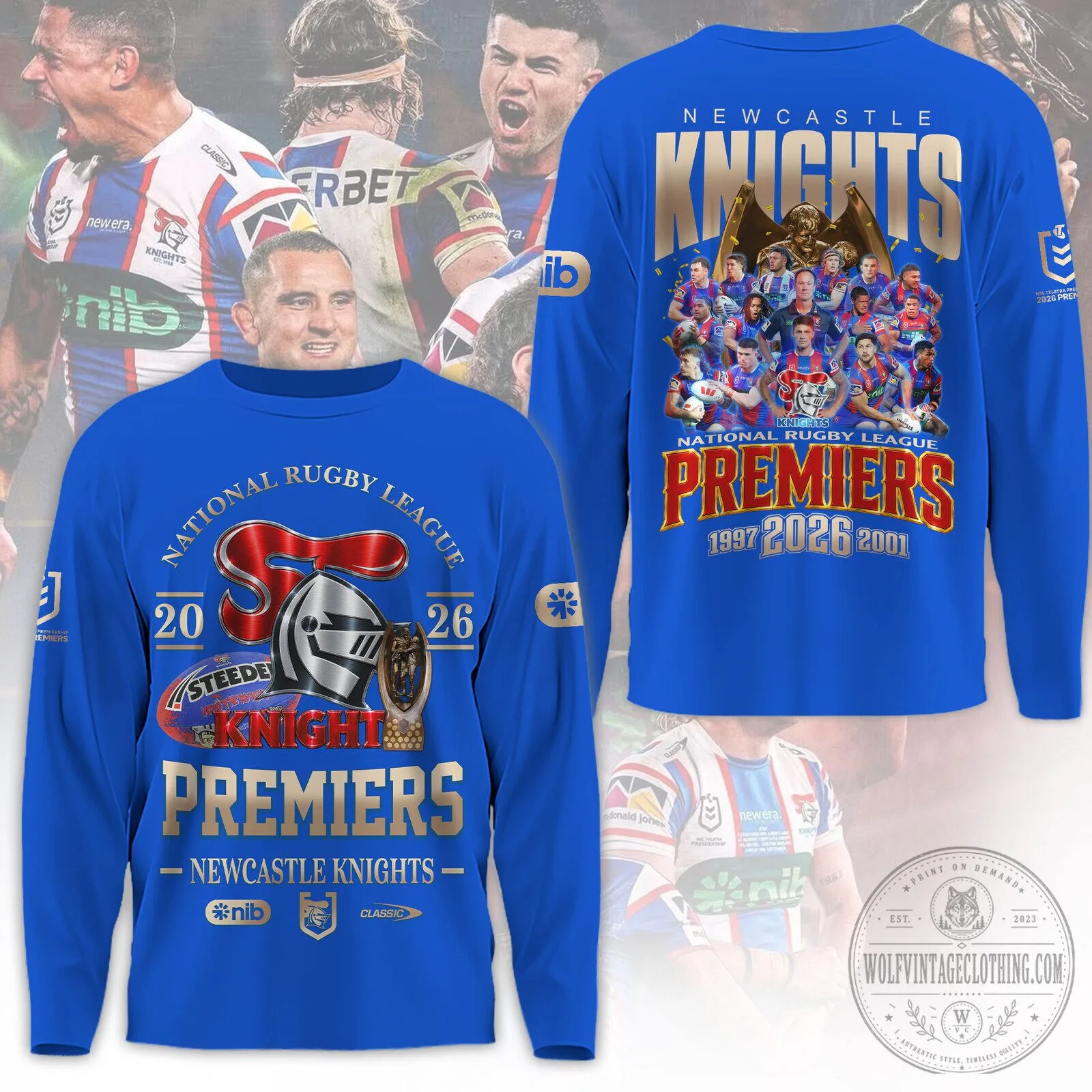 National Rugby League Newcastle Knights Premiers Long Sleeve Shirt
