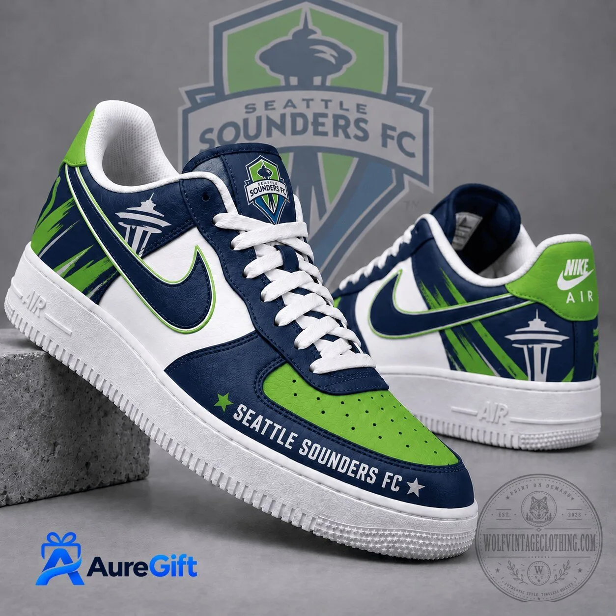 Seattle Sounders FC Personalized Air Force 1 Sneakers 2 Seattle Sounders FC Personalized Air Force 1 Sneakers