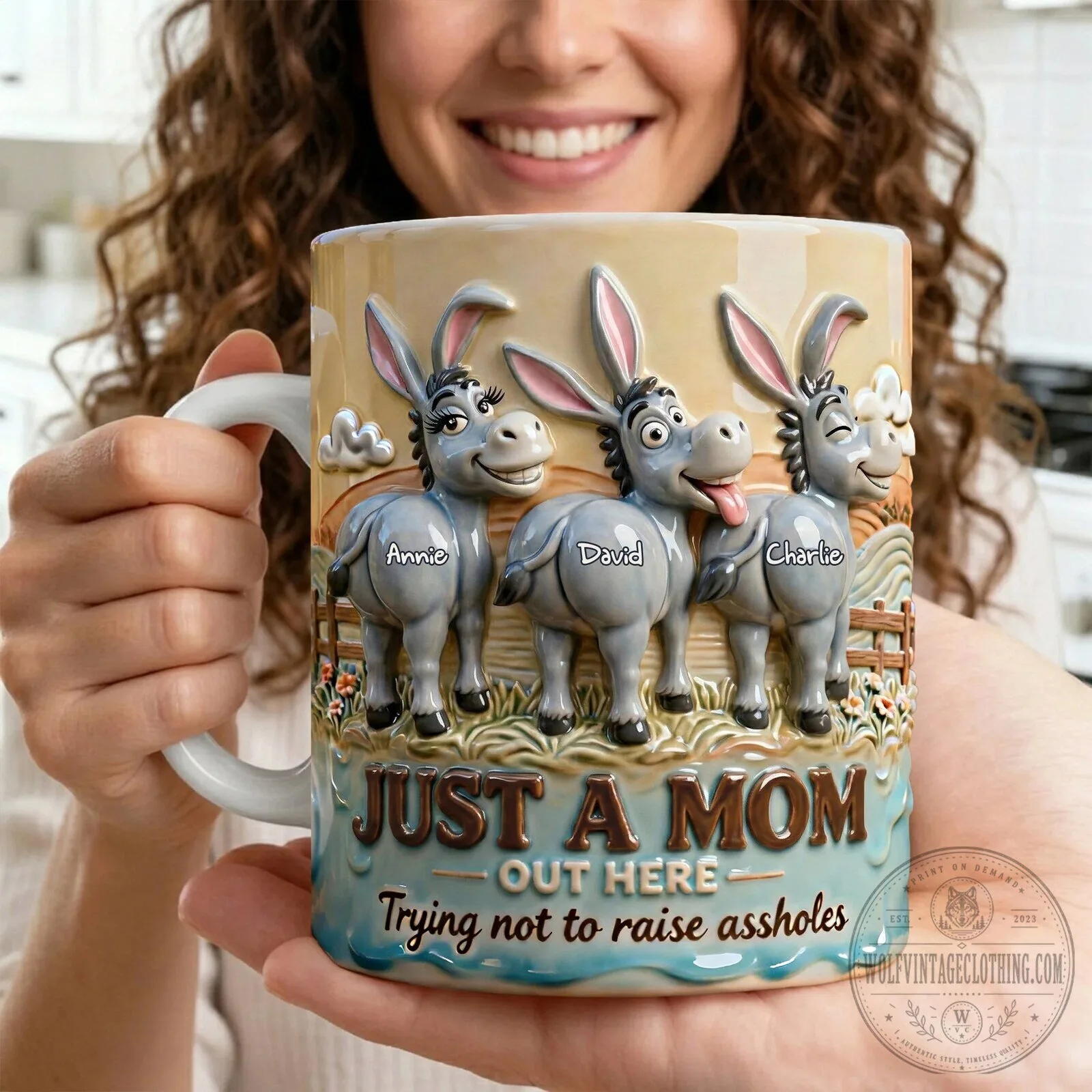 Personalized Donkey Mom Coffee Mug Just A Mom Out Here Trying Not To Raise Assholes 8 Personalized Donkey Mom Coffee Mug Just A Mom Out Here Trying Not To Raise Assholes