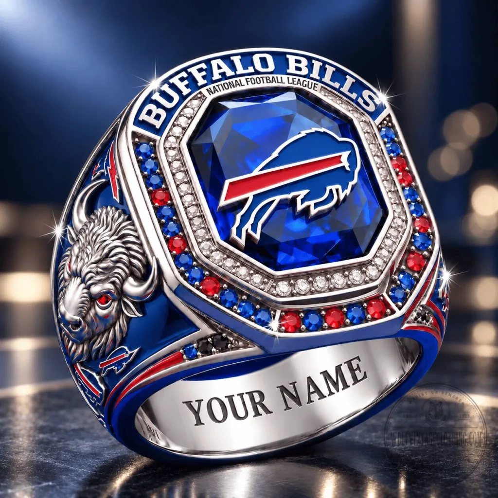 Buffalo Bills National Football League Custom Name Men's Championship Ring Buffalo Bills National Football League Custom Name Men's Championship Ring