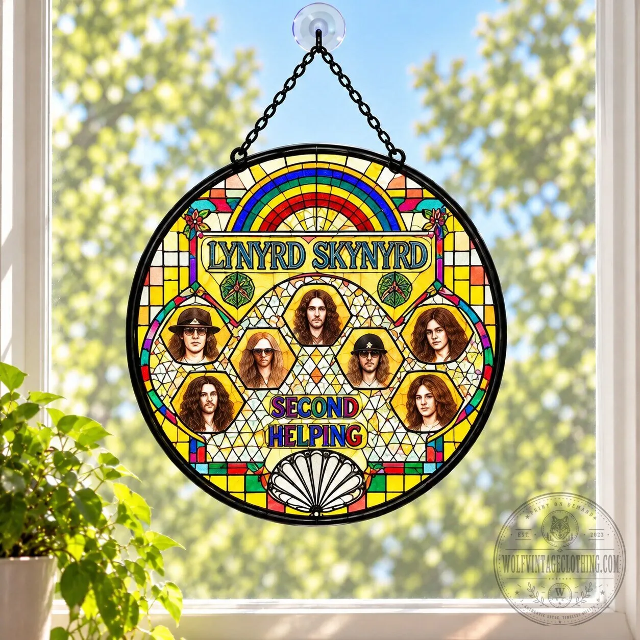Lynyrd Skynyrd Second Helping Album Stained Glass Window Suncatcher