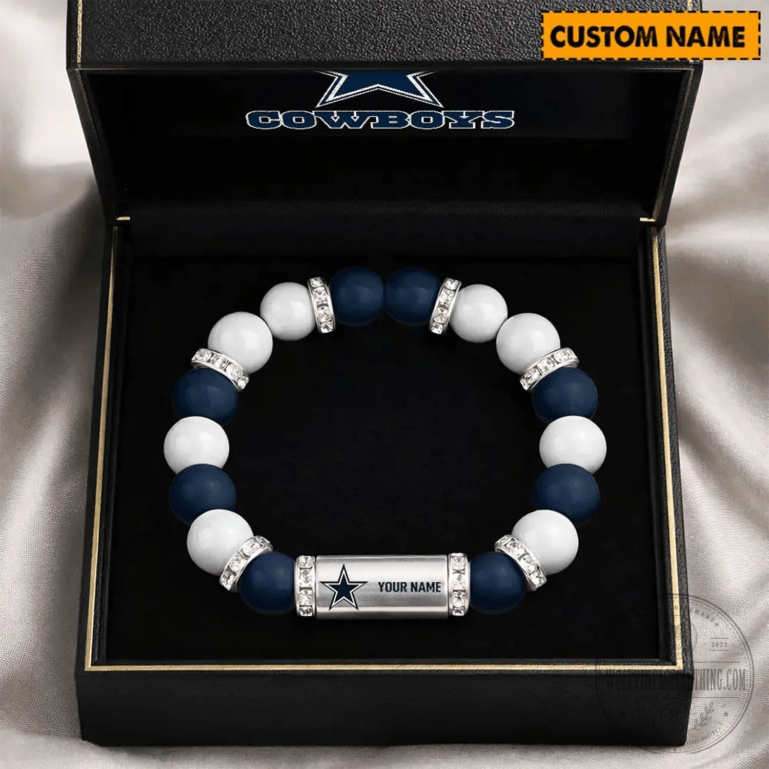 Dallas Cowboys Custom Name Beaded Charm Bracelet