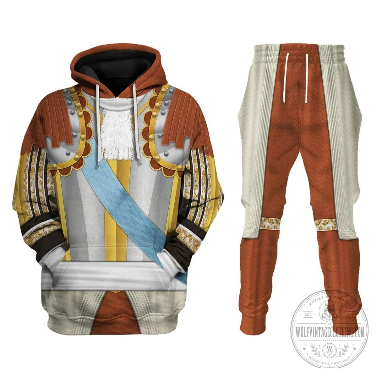 Louis XIV of France Armour Costume All Over Print Hoodie
