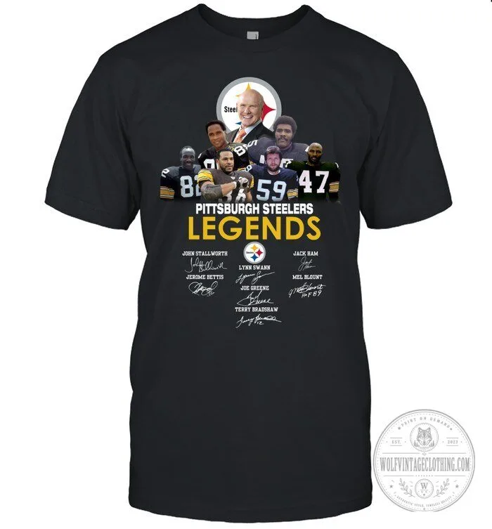 Pittsburgh Steelers Coach and Legends Black T-Shirt 5 Pittsburgh Steelers Coach and Legends Black T-Shirt