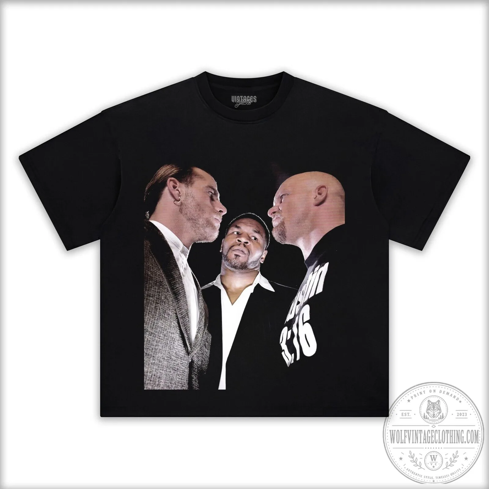Shawn Michaels and Mike Tyson Confrontation Black Graphic T-Shirt 8 Shawn Michaels and Mike Tyson Confrontation Black Graphic T-Shirt
