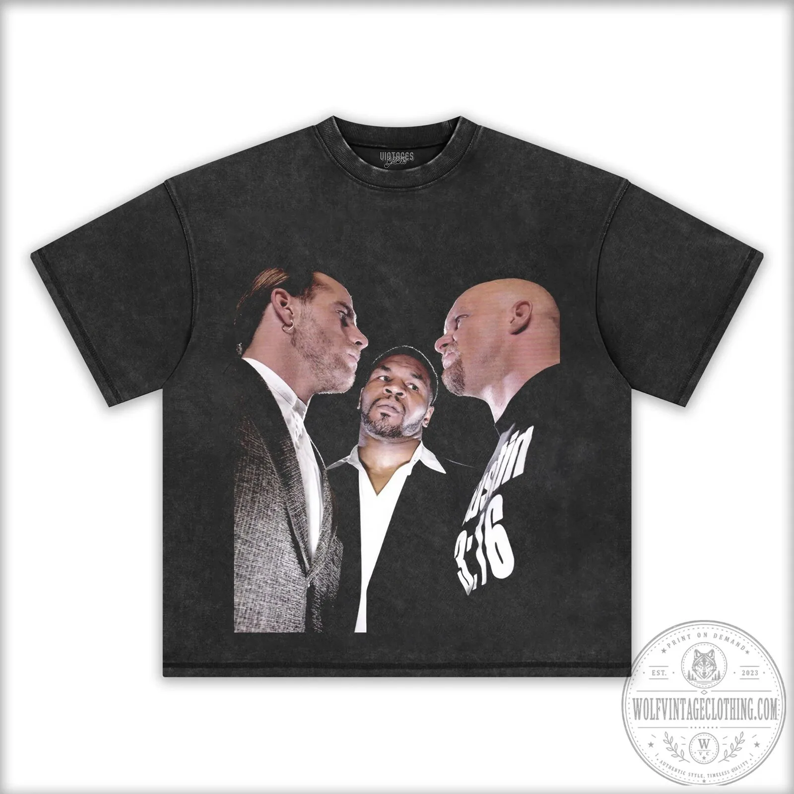 Shawn Michaels and Mike Tyson Confrontation Black Graphic T-Shirt 10 Shawn Michaels and Mike Tyson Confrontation Black Graphic T-Shirt
