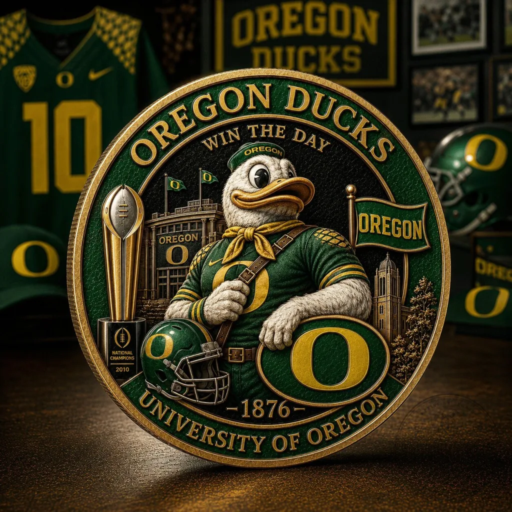 Commemorative Coin for Oregon Ducks Win the Day from University of Oregon Commemorative Coin for Oregon Ducks "Win the Day" from University of Oregon