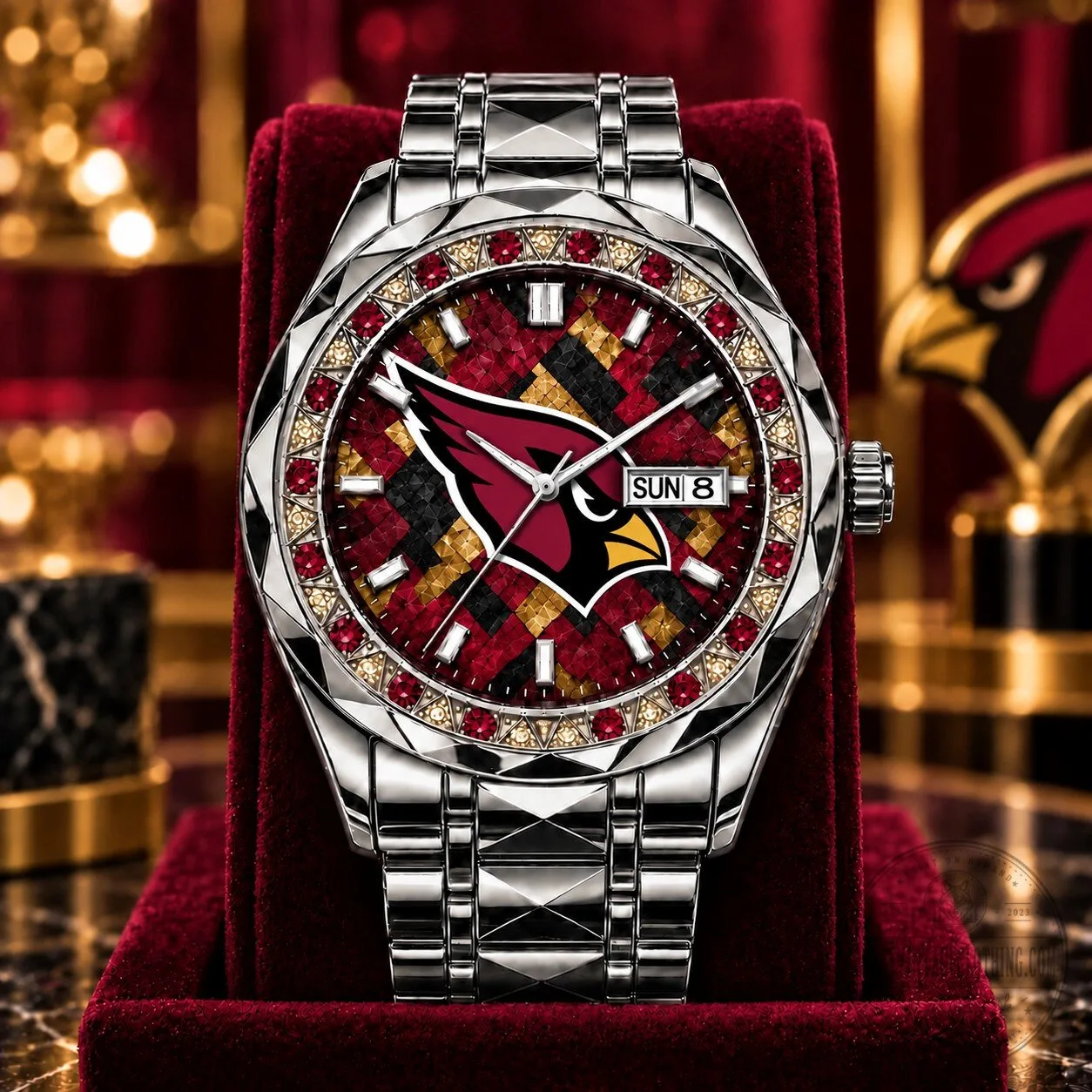 Arizona Cardinals NFL Luxury Stainless Steel Watch for Men 1 Arizona Cardinals NFL Luxury Stainless Steel Watch for Men