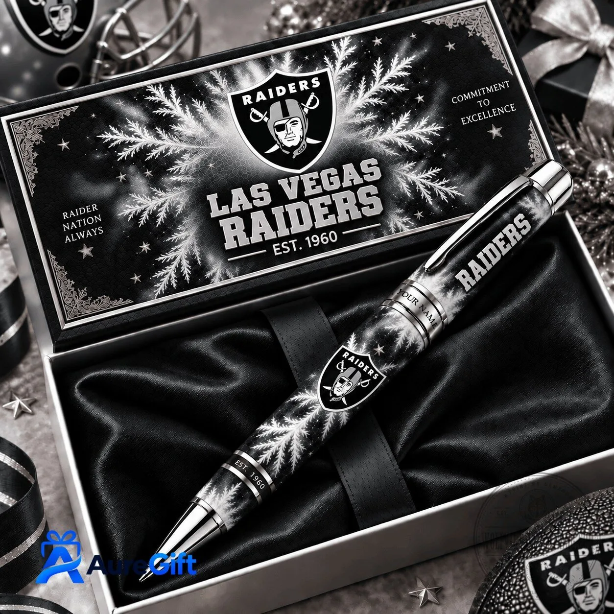 Las Vegas Raiders Christmas Kick Off Personalized Ballpoint Pen
