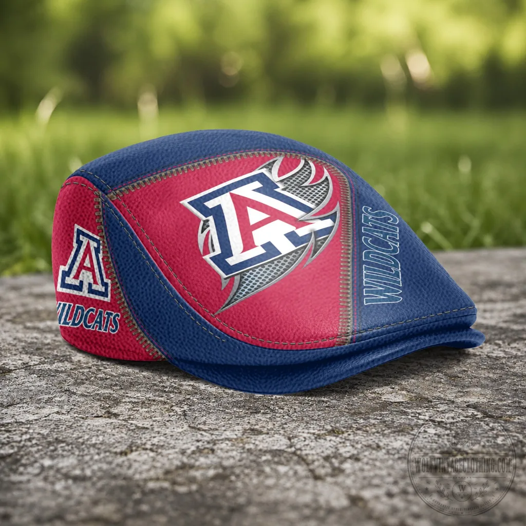 Arizona Wildcats NCAA Golf Flat Cap for Men and Women Arizona Wildcats NCAA Golf Flat Cap for Men and Women