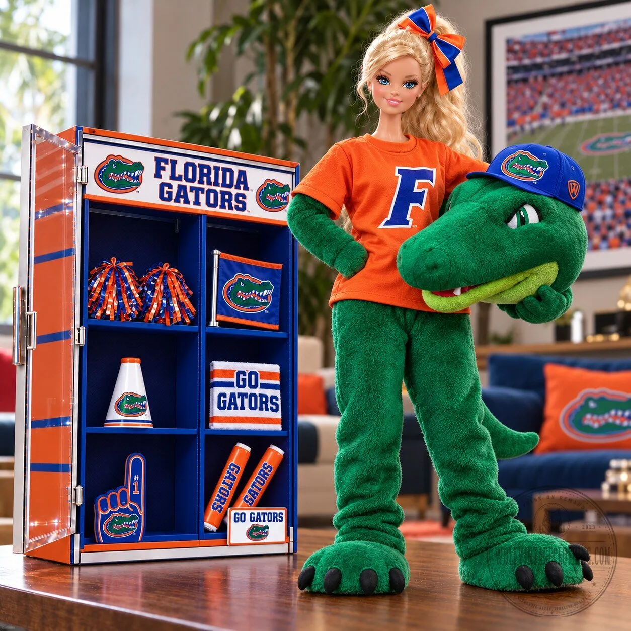 Florida Gators Barbie Doll with Mascot Costume and Locker Playset