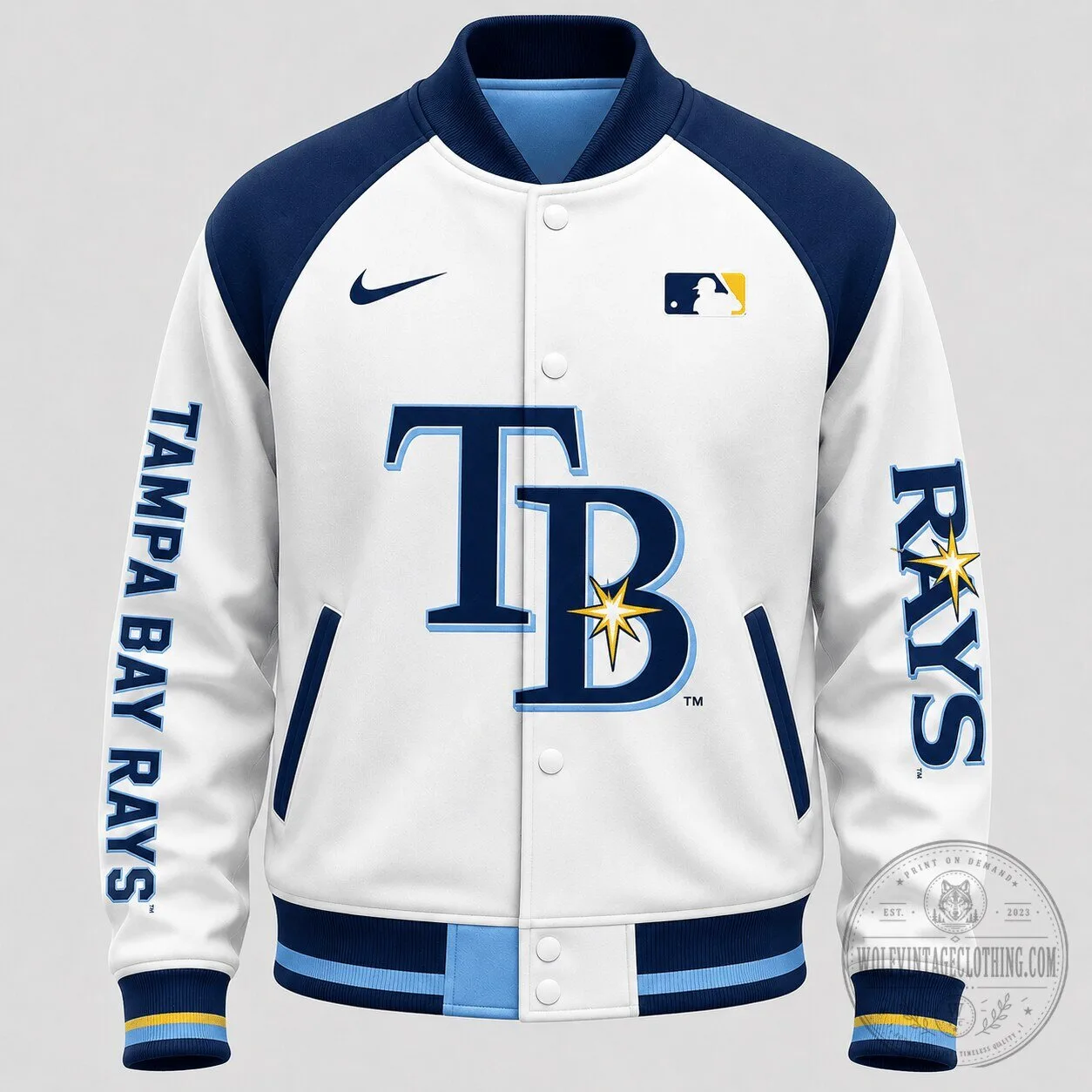 Tampa Bay Rays Baseball Team Premium Varsity Jacket