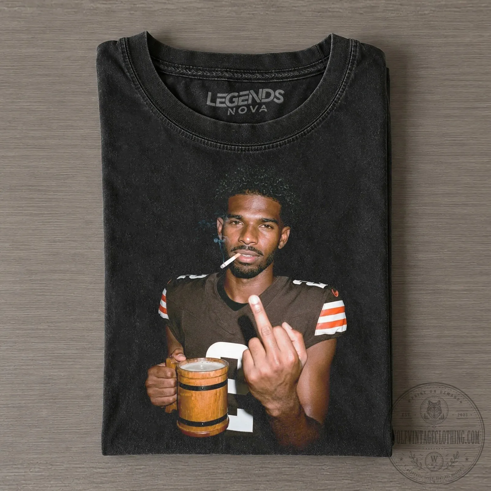 Elijah Moore Cleveland Browns Football Player Middle Finger Vintage T-Shirt