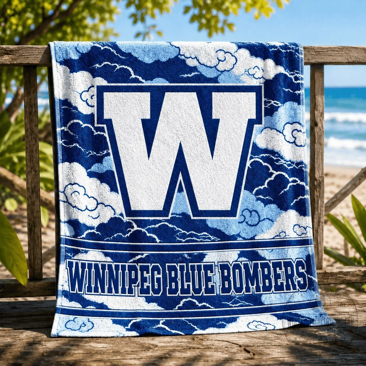 Winnipeg Blue Bombers Football Team Logo Beach Towel