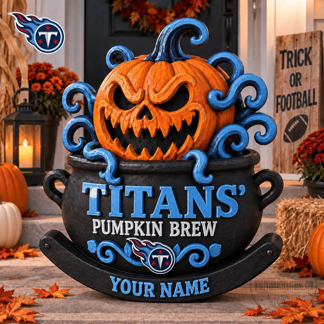 Tennessee Titans Halloween Pumpkin Brew Cauldron Personalized Decor