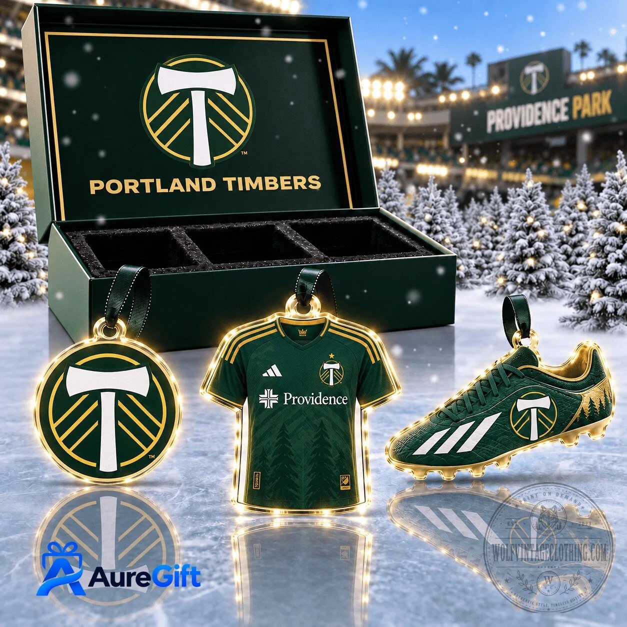 Portland Timbers Major League Soccer Christmas Tree Ornaments Set