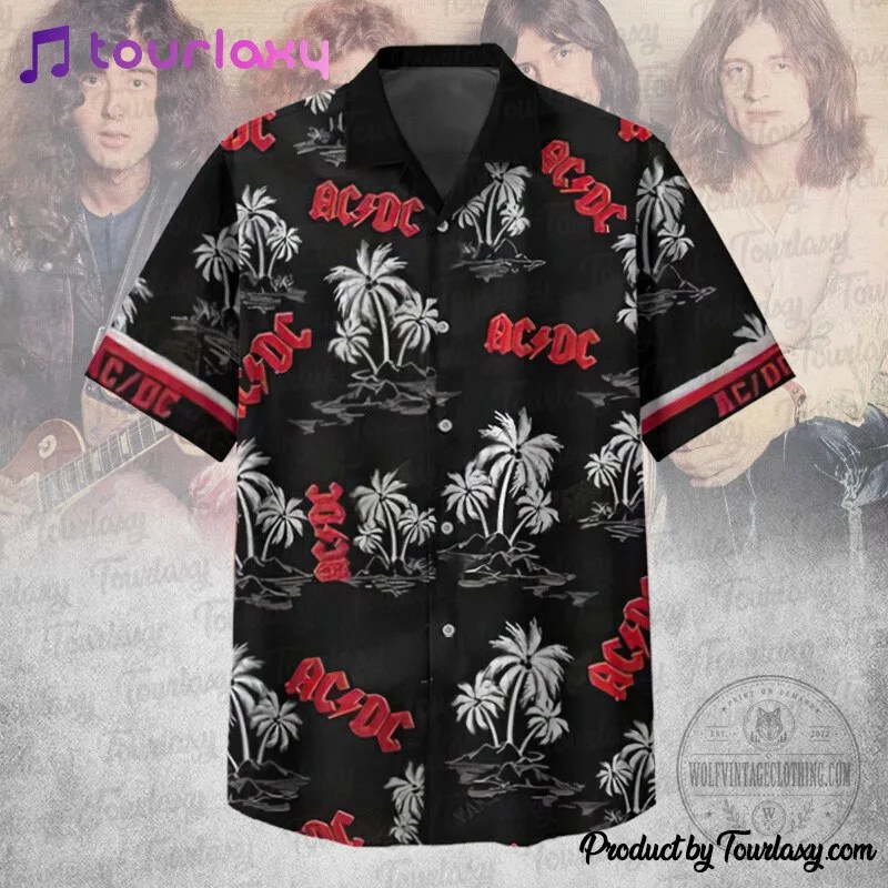 ACDC Rock Band Black Palm Trees Hawaiian Shirt 8 ACDC Rock Band Black Palm Trees Hawaiian Shirt