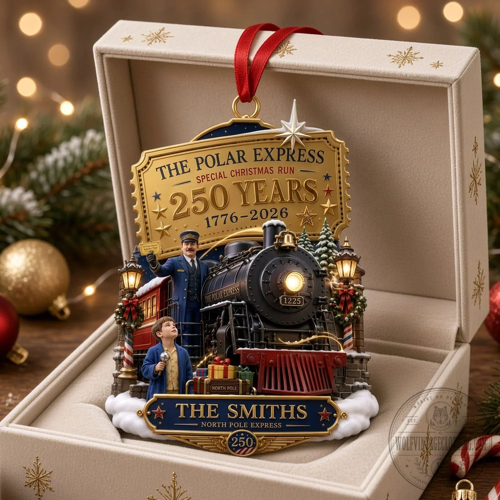 The Polar Express Christmas Train Personalized Family Name Ornament 5 The Polar Express Christmas Train Personalized Family Name Ornament