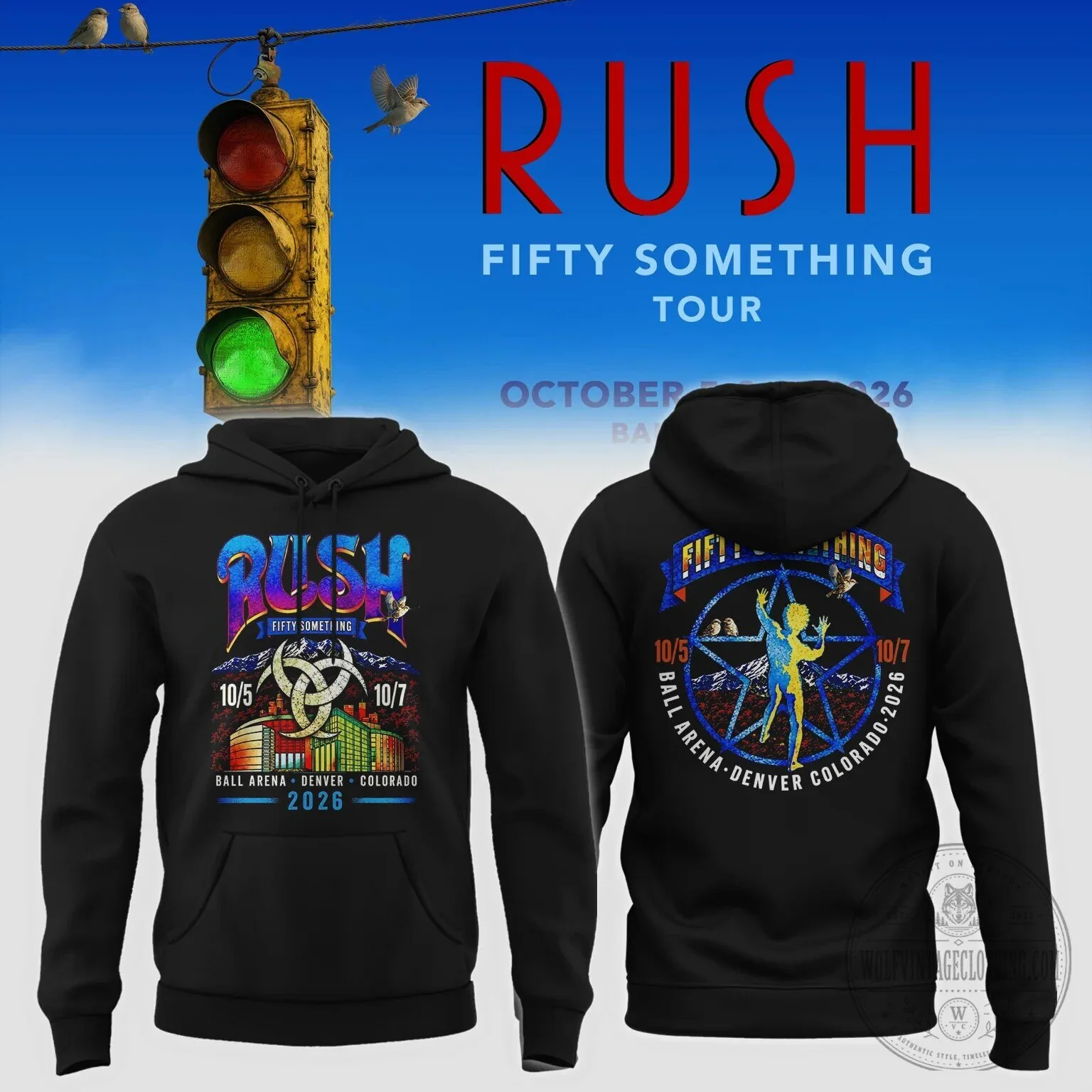 Rush Fifty Something Tour 2026 Denver Colorado Concert Hoodie