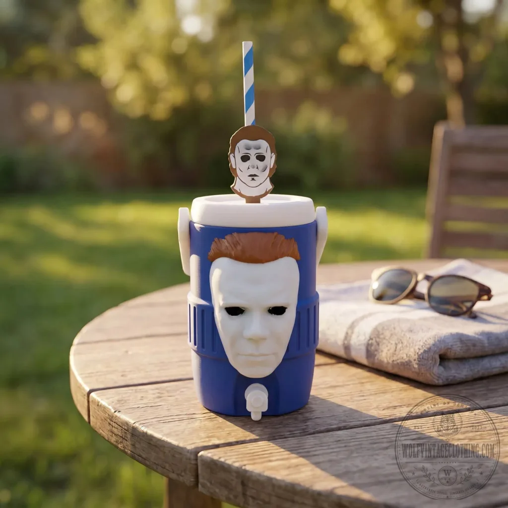Michael Myers Halloween Horror Movie Character Can Cooler with Straw Michael Myers Halloween Horror Movie Character Can Cooler with Straw