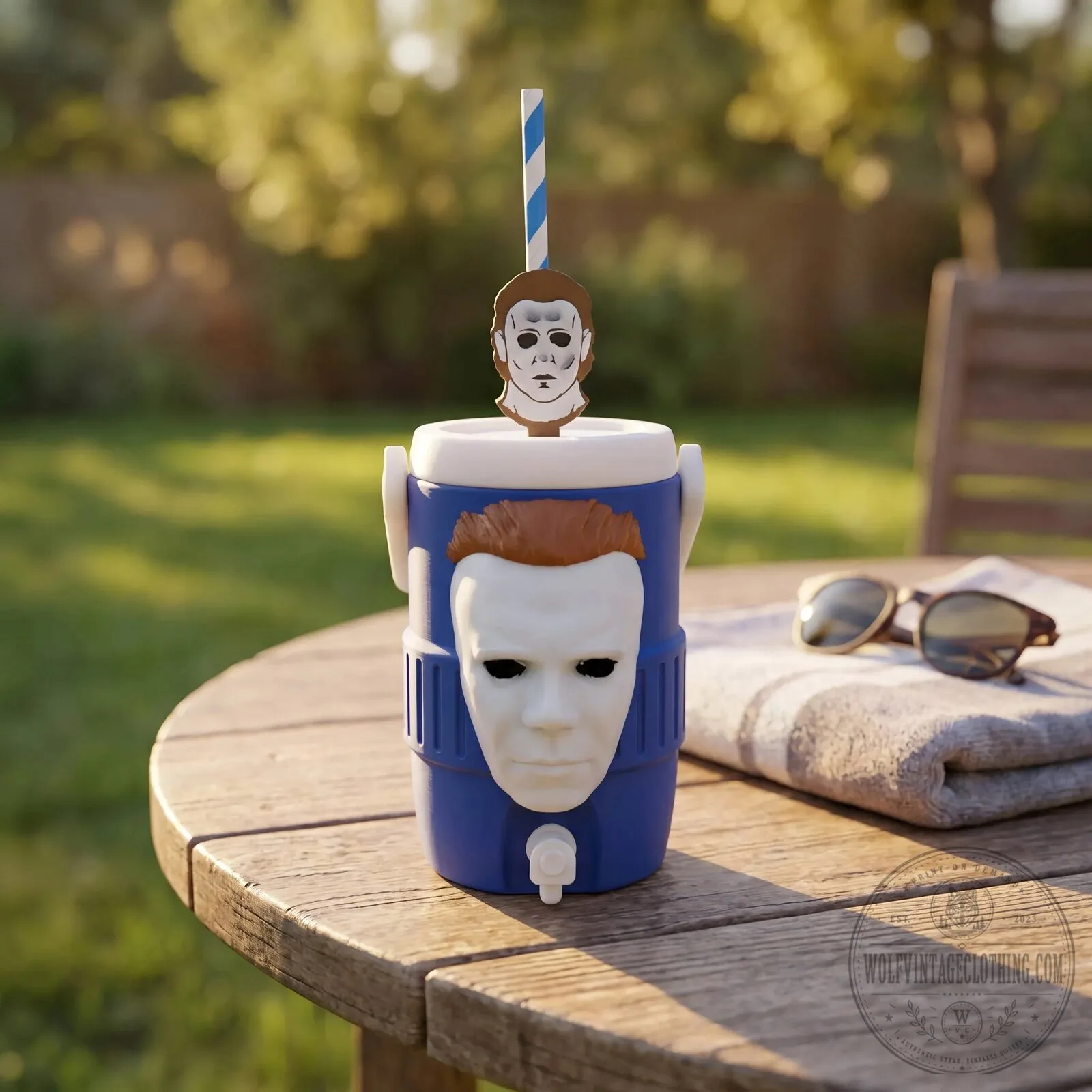 Michael Myers Halloween Horror Movie Character Can Cooler with Straw