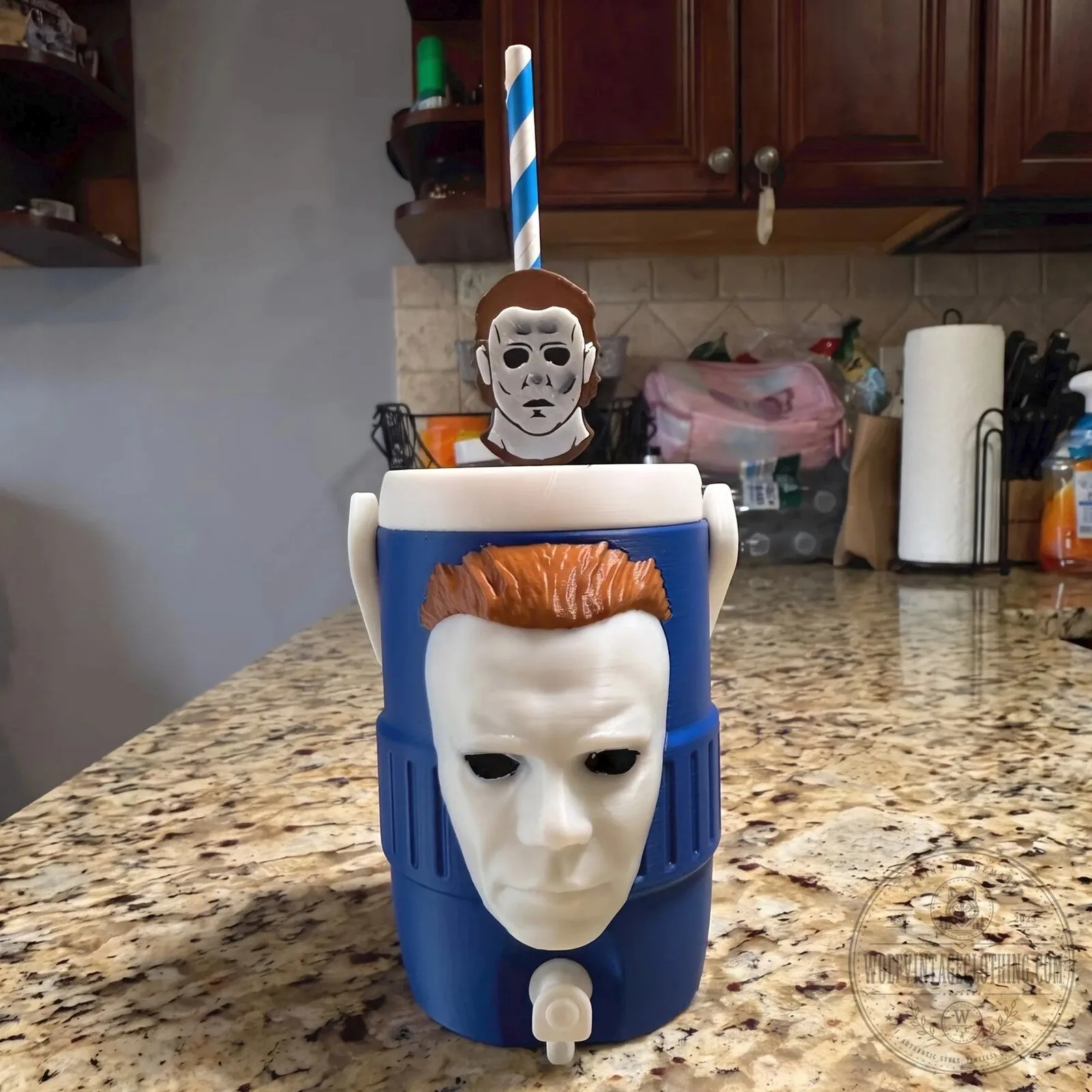 Michael Myers Halloween Horror Movie Character Can Cooler with Straw 6 Michael Myers Halloween Horror Movie Character Can Cooler with Straw