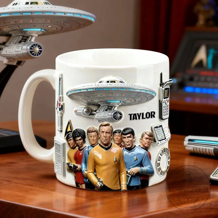 Star Trek Original Series Enterprise 60th Anniversary Personalized Mug 9 Star Trek Original Series Enterprise 60th Anniversary Personalized Mug