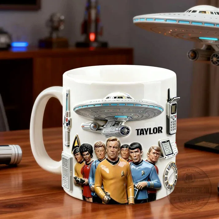 Star Trek Original Series Enterprise 60th Anniversary Personalized Mug 10 Star Trek Original Series Enterprise 60th Anniversary Personalized Mug