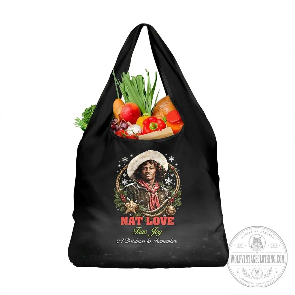 Nat Love Wild West Christmas True Joy African American Cowboy Holiday Reusable Grocery Bag 11 Nat Love Wild West Christmas True Joy African American Cowboy Holiday Reusable Grocery Bag