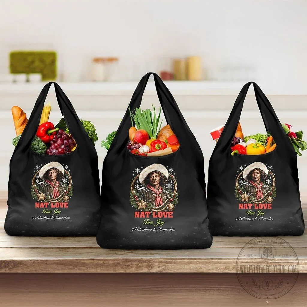 Nat Love Wild West Christmas True Joy African American Cowboy Holiday Reusable Grocery Bag 12 Nat Love Wild West Christmas True Joy African American Cowboy Holiday Reusable Grocery Bag