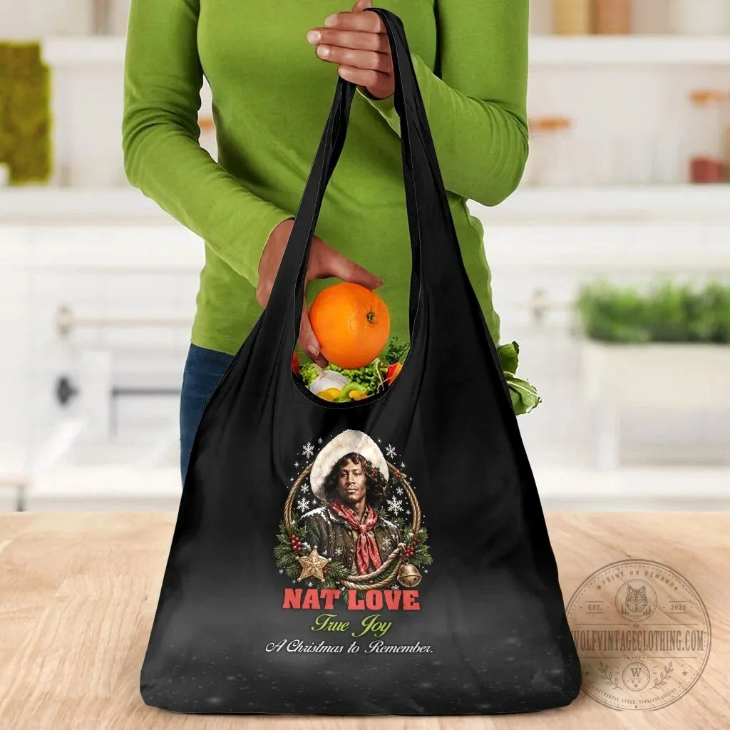 Nat Love Wild West Christmas True Joy African American Cowboy Holiday Reusable Grocery Bag 15 Nat Love Wild West Christmas True Joy African American Cowboy Holiday Reusable Grocery Bag