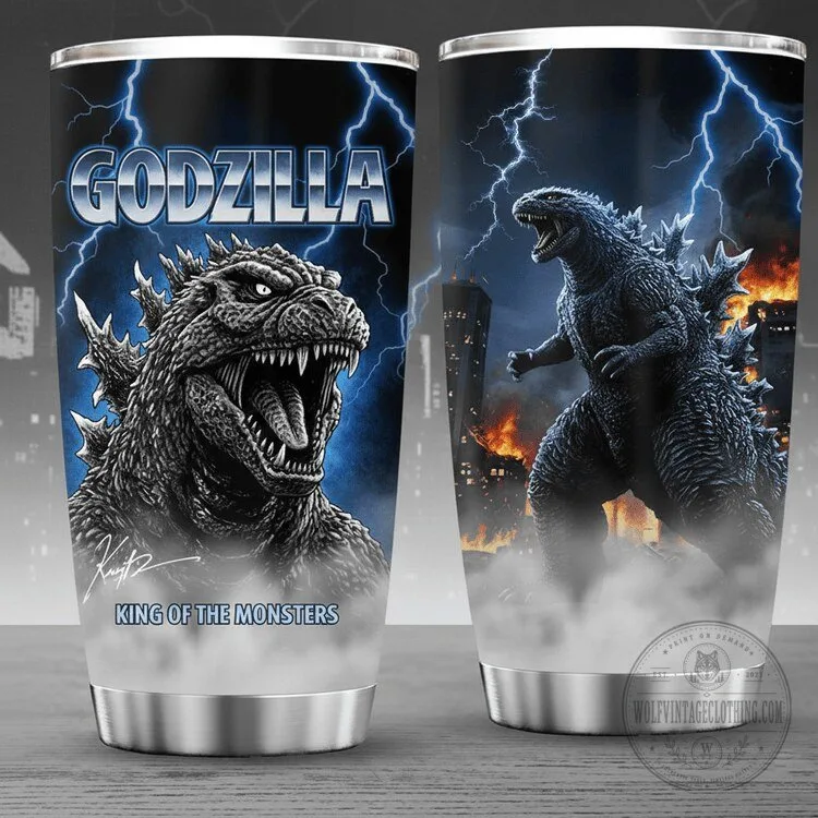 Godzilla King of the Monsters Movie Design Insulated Tumbler Cup 6 Godzilla King of the Monsters Movie Design Insulated Tumbler Cup