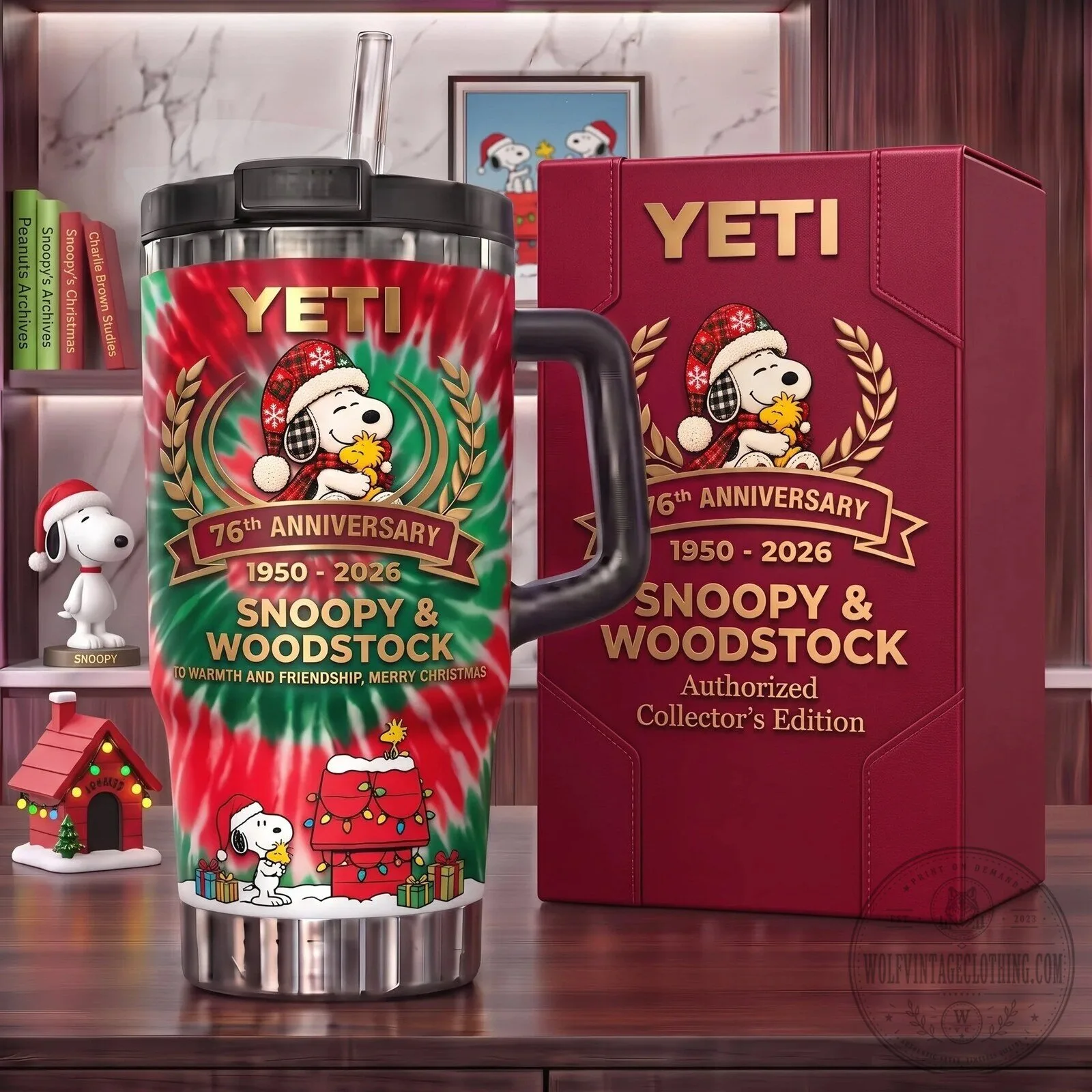 76th Anniversary Tie-Dye Tumbler with Snoopy and Woodstock for Christmas 3 76th Anniversary Tie-Dye Tumbler with Snoopy and Woodstock for Christmas