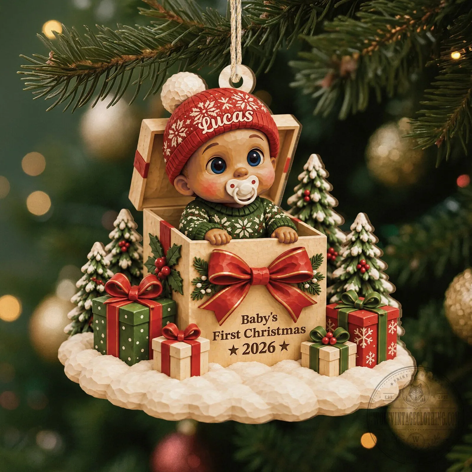 Baby's First Christmas 2026 Personalized Ornament for Newborns 11 Baby