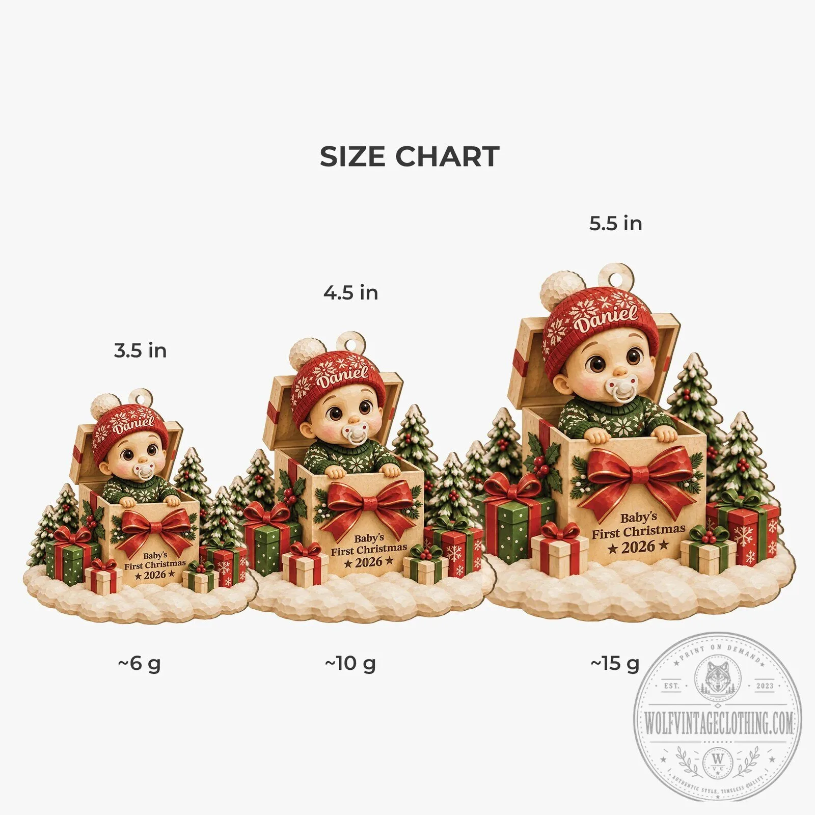 Baby's First Christmas 2026 Personalized Ornament for Newborns 13 Baby