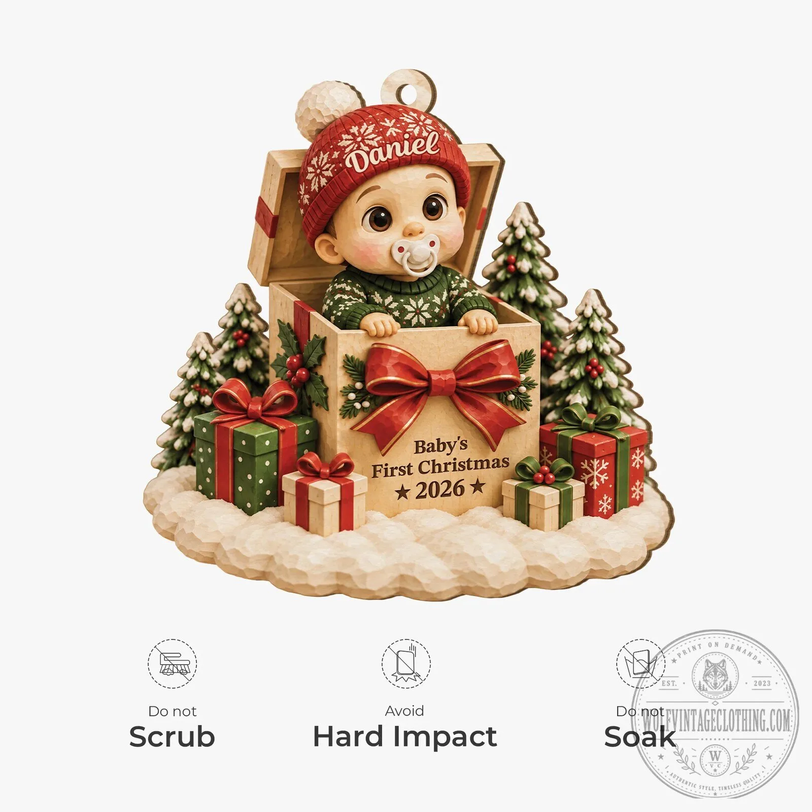 Baby's First Christmas 2026 Personalized Ornament for Newborns 14 Baby
