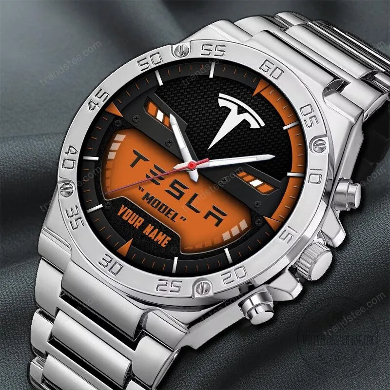 Tesla Custom Name Black and Blue Luxury Stainless Steel Watch 29 Tesla Custom Name Black and Blue Luxury Stainless Steel Watch
