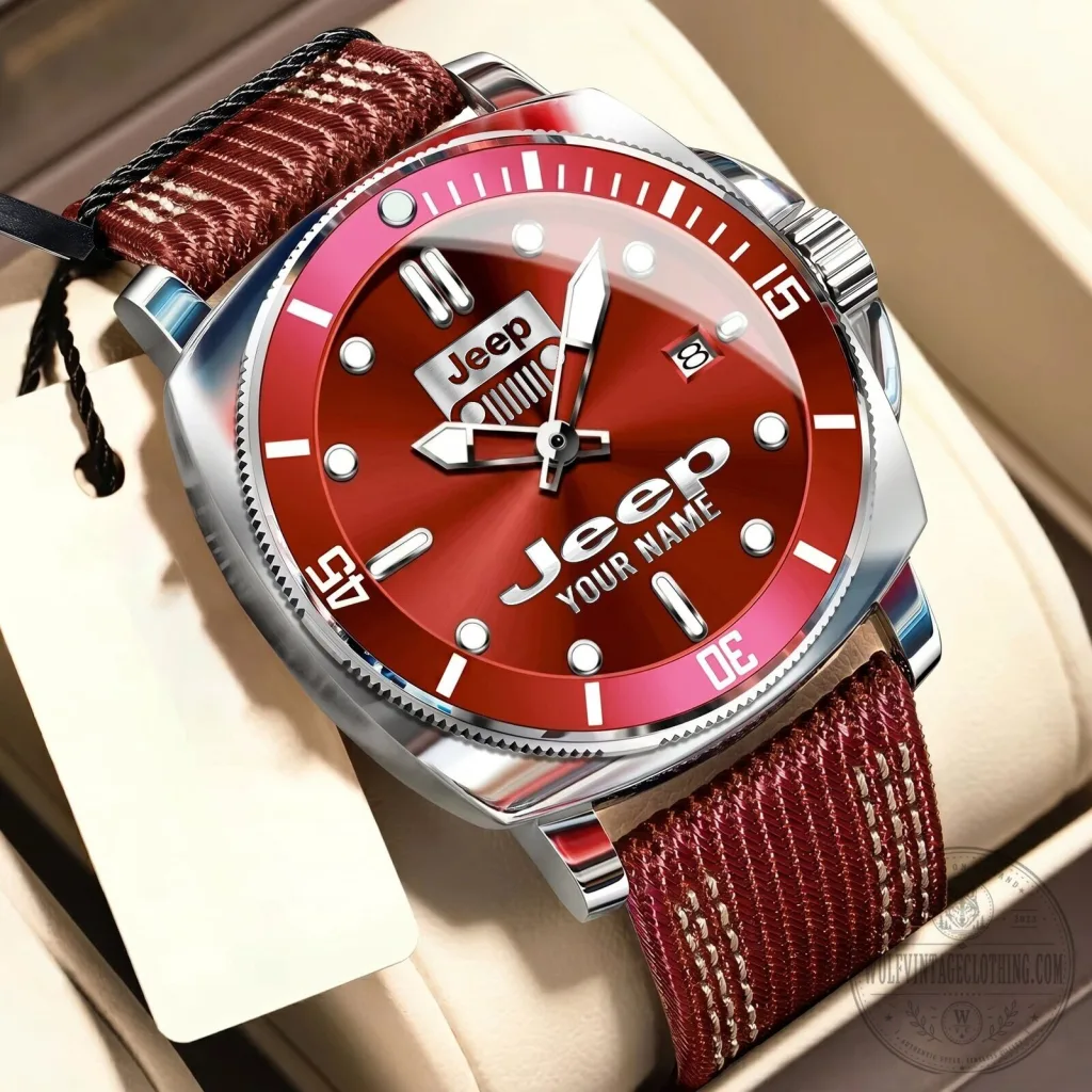 Jeep Red Dial Custom Name Luxury Sport Watch for Men Jeep Red Dial Custom Name Luxury Sport Watch for Men